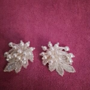 Vintage Elegant Faux Pearl Cluster Shoe Clips